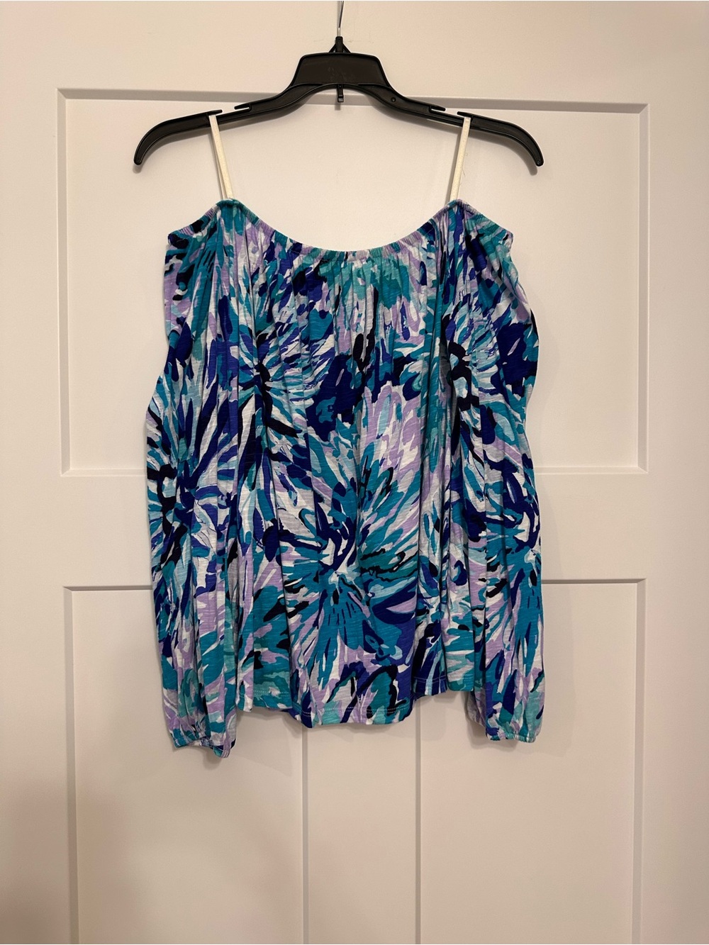 Lilly Pulitzer Women’s Blue Floral Off-Shoulder Top
